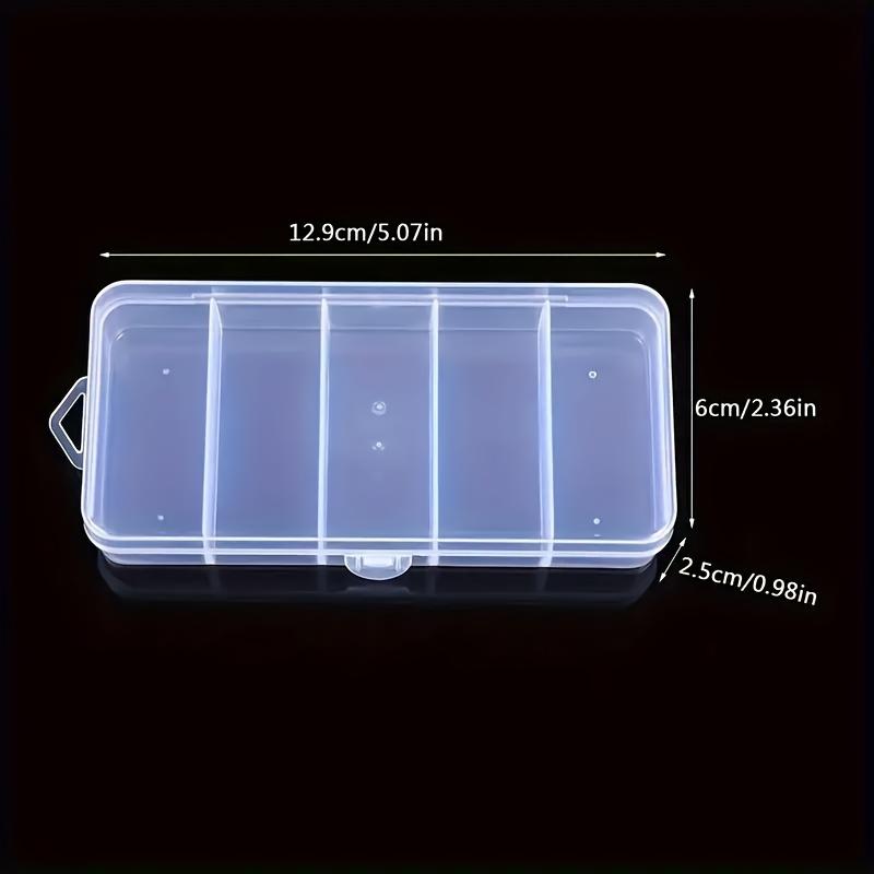 1 jeu de boîtes de rangement compactes à 5 compartiments - boîte de rangement transparente, anti-poussière pour bijoux et petits objets, adaptée