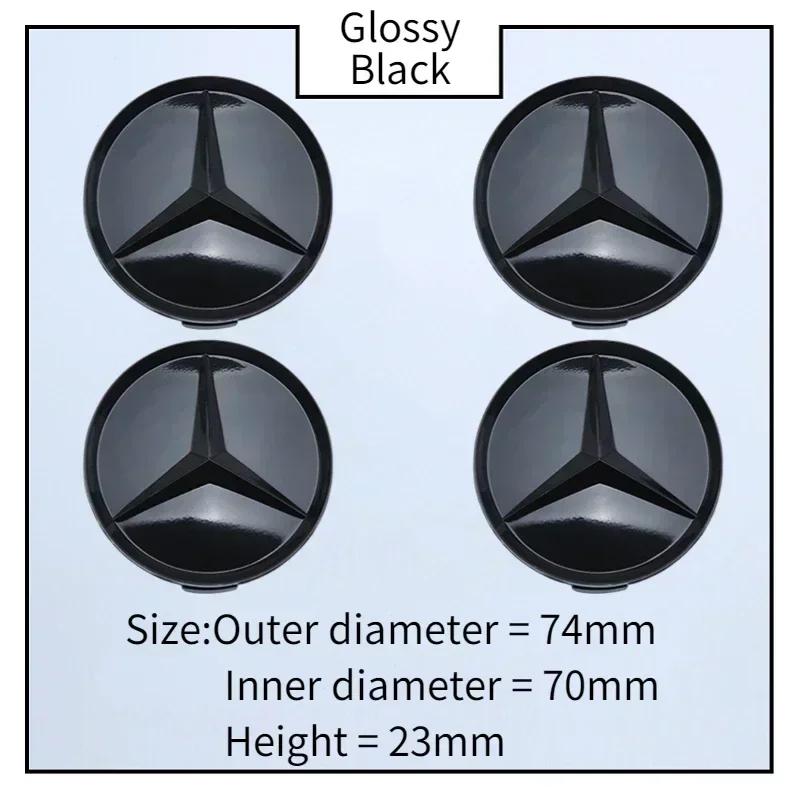 Car Sticker For Mercedes Benz W166 W212 W213 W246 W176 C260 C200 C300 C180 C63 W167 4Pieces Hub Accessories74mm ABS Car Wheel Ce