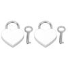 2 Sets Heart Lock Metal Colorful Exquisite Padlock Household Craft Supplies with Keys 30x39mm