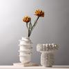 Ceramic Vase White Pleated Petals Flowerpot Handmade Flower Vase Wavy Lace Flower Arrangement Accessories Home Decoration