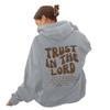 Autumn And Winter Women'S Shoulder Sleeves Trendy Brand Tm Letter Print Hooded Loose Fleece Sweater