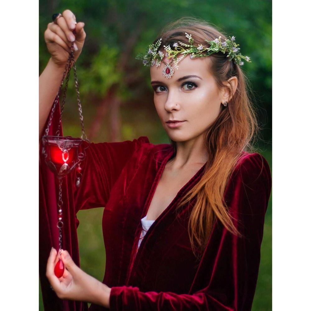 Cosplay Elf Headpiece Halloween Costume Forest Floral Headband Elven Princess Tiara