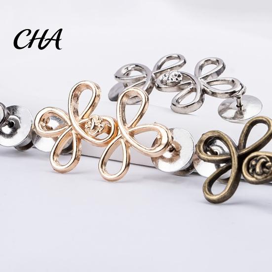 No Nail Waist Buckle Six-Leaf Pants Tightener Button, Detachable Loose Jeans Button Pin, Easy Sewing Required Clothing Accessories