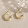 Copper Textured C-shaped Ear Cuffs - Gold Retro Women's Earrings