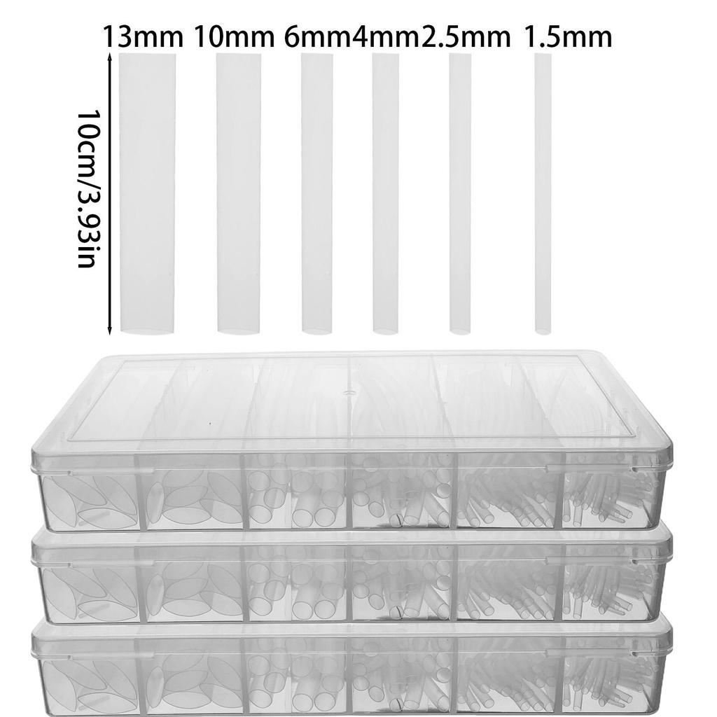 100/300pcs Transparent Heat Shrinkable Tube 2:1 Insulation Cable Sleeves Tubes Flam Retardant Wire Wrap Protection Covers