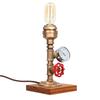Industrial Style Retro Desk Lamp Malleable Steel Carbonized Pine Decorative Table Lamp for Cafe