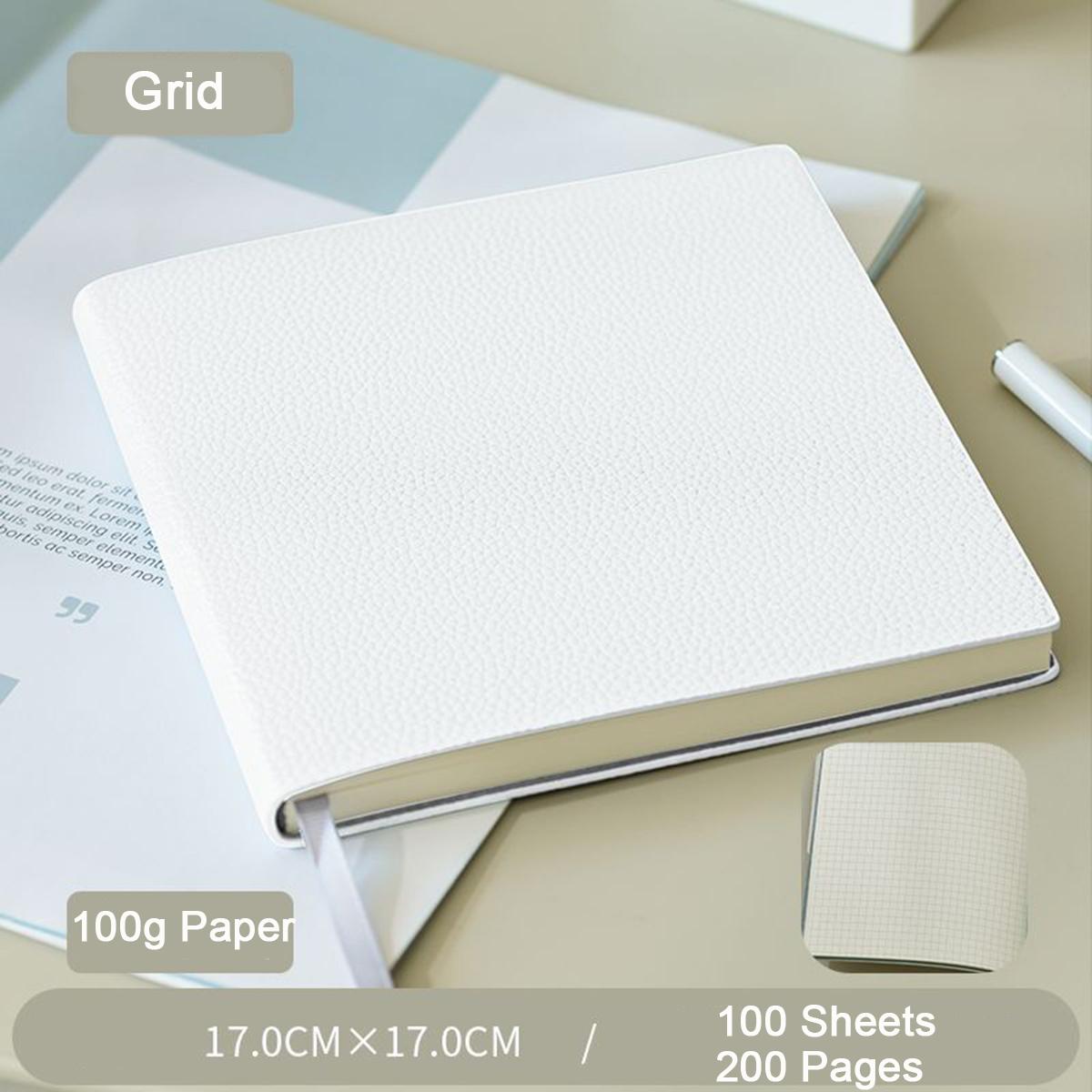 

Потовщений шкіряний квадратний блокнот, довідник, студентський щоденник, блокнот для дівчинки, дорожній щоденник, чисті/клітинка внутрішні сторінки, 100 аркушів 200 сторінок Grid