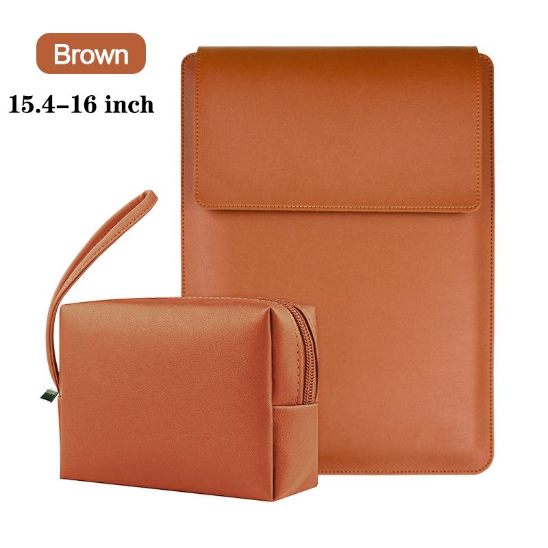 Multipurpose Laptop Sleeve 13/14/15/16 Inch With Bracket Waterproof Laptop Bag Laptop Case Macbook Sleeve Air Pro PU Leather