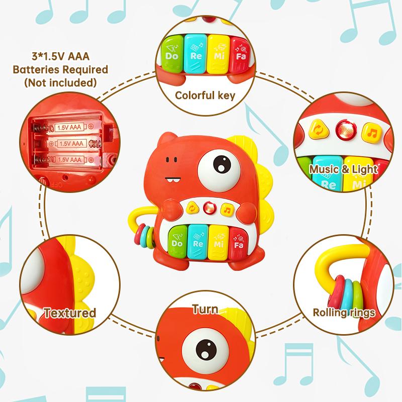 Baby Electronic Piano Toys Music&Light Keyboards Animals Instrument Toys Toddlers 18-36 Months Montessori Educational Baby Gifts