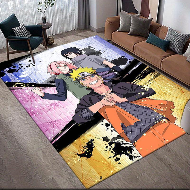 Naruto Konoha Full Members Anti-Slip Rug, Rectangular Carpet for Bedroom & Entertainment Space 60x90cm
