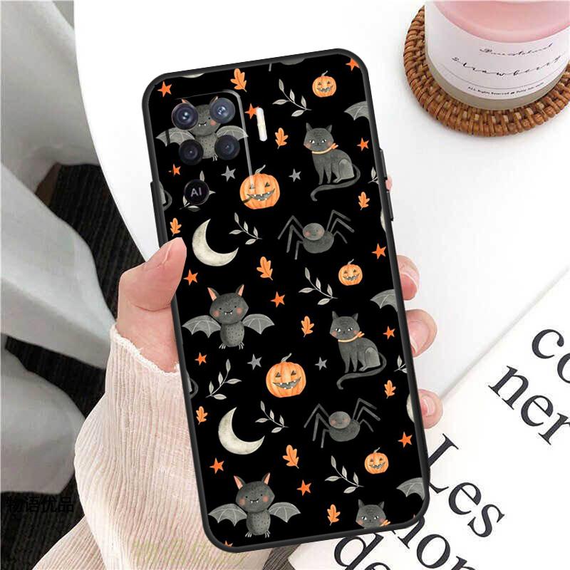 Halloween Pumpkin Horror Case For OPPO A74 A94 A54 A15 A3S A5S A1K A52 A72 A83 A91 A93 A53S A5 A9 A31 A53 Cover