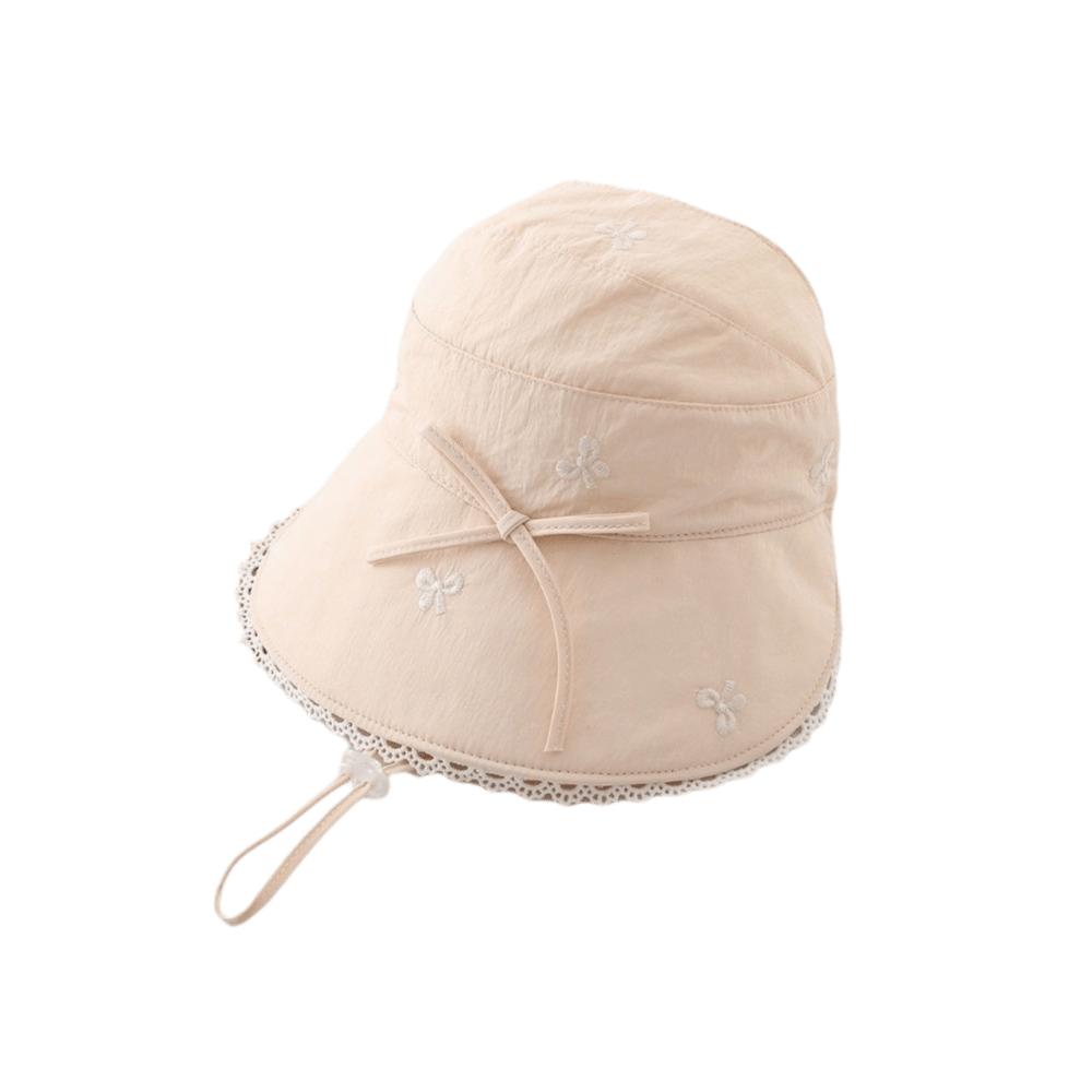 Princess Lace Trim Empty Top Hat Cotton Sun Protection Hat Korean Panama Hat 3-8 Years Old Girls розовый