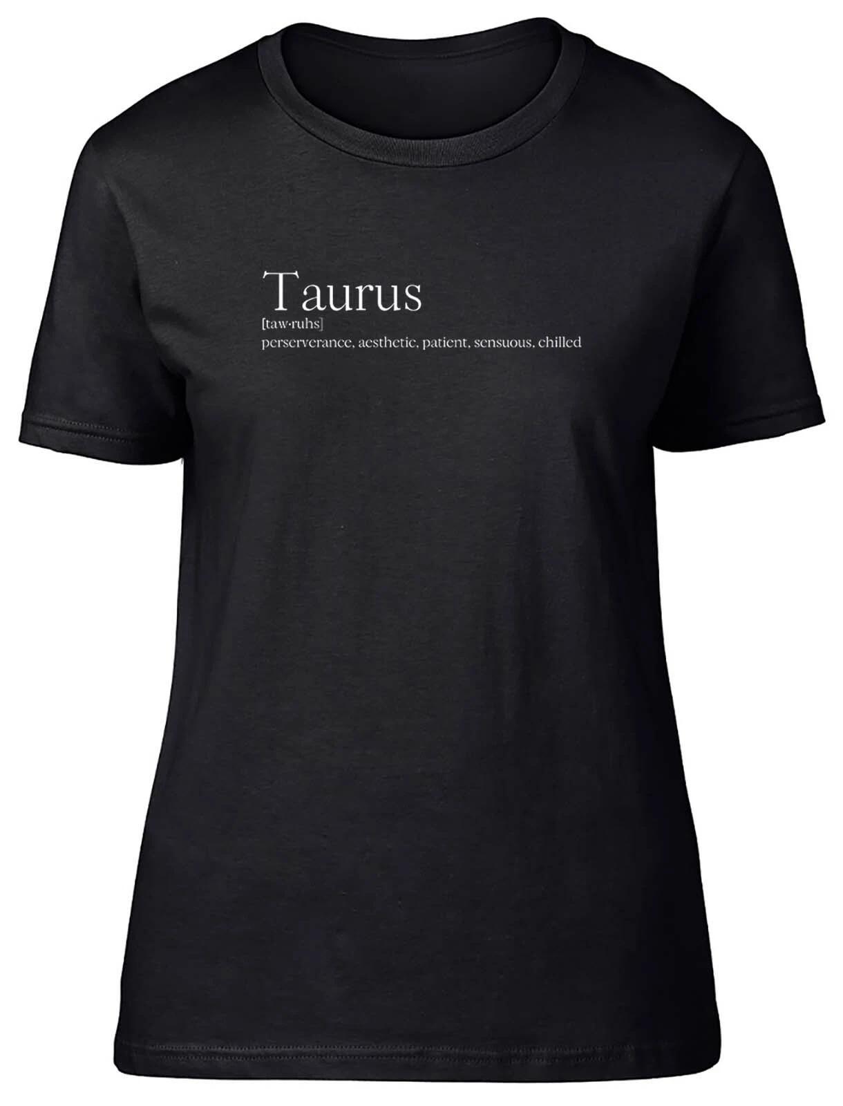 Zodiac Definition Taurus Fitted Womens Ladies T Shirt Gift XXXXL