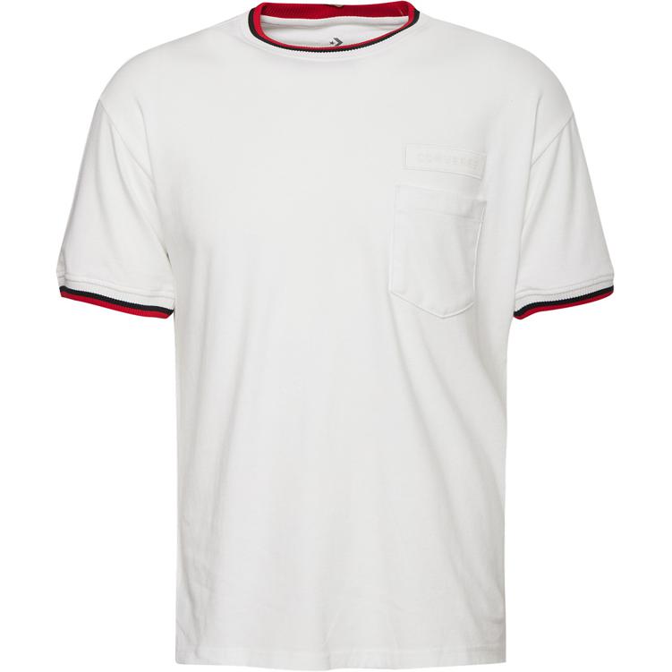 Converse T Shirts Men s White Crew Neck Moderate 10017991-A02 L