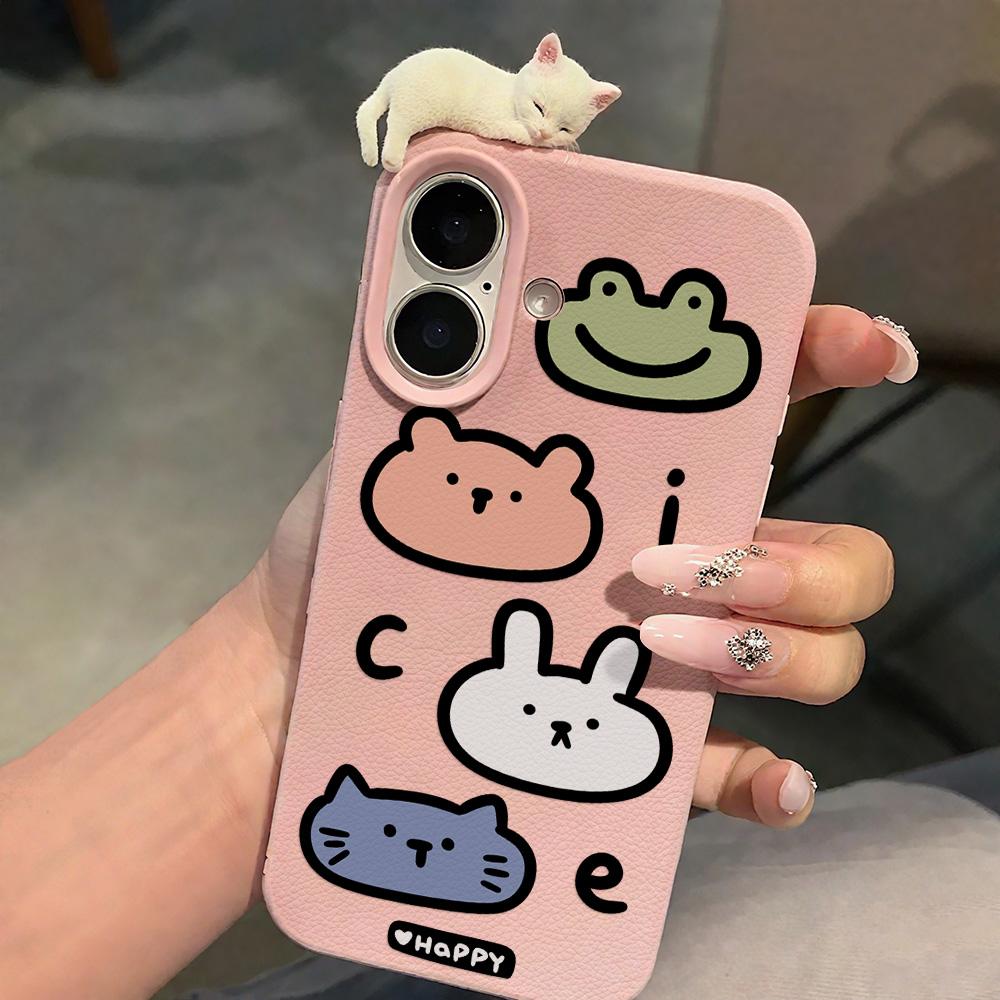 3D Phone Case for iPhone 11 13 17 Pro Max 17 Air Case iPhone 13 15 16 Pro Max 12 14 Pro Max 14 15 Plus Cute 3D Kitten Cartoon Leather