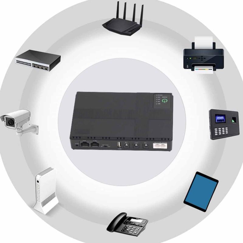 UPS Battery Backup 10400mAh 5V 9V 12V 2A POE 15V 24V 1A Output Uninterruptible Power Supply 85-265V EU Plug