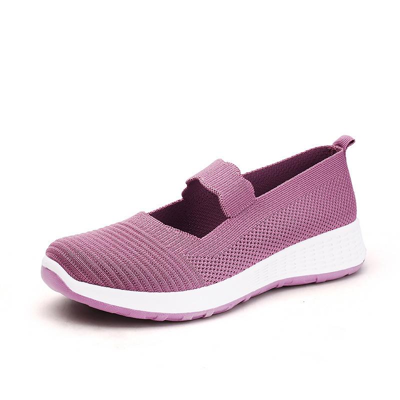 Cloth shoes women's summer breathable and lightweight mother shoes new casual sports shallow mouth single shoes