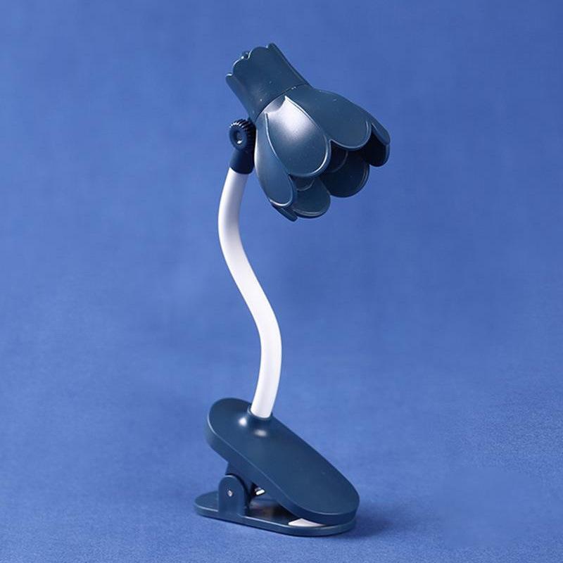 Mini Flower Shaped LED Book Light Eye Protection Adjustable Clip 360° Flip Study Lamp For Travel Bedroom Reading Book Light