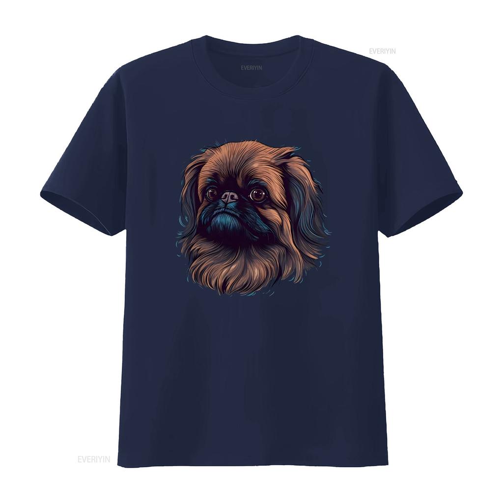 Pekingese T Shirt Lion Dog Mom Dad Owner  Vintage Washed Streetwear Comfortable Breathable Slightly Homme Stylish