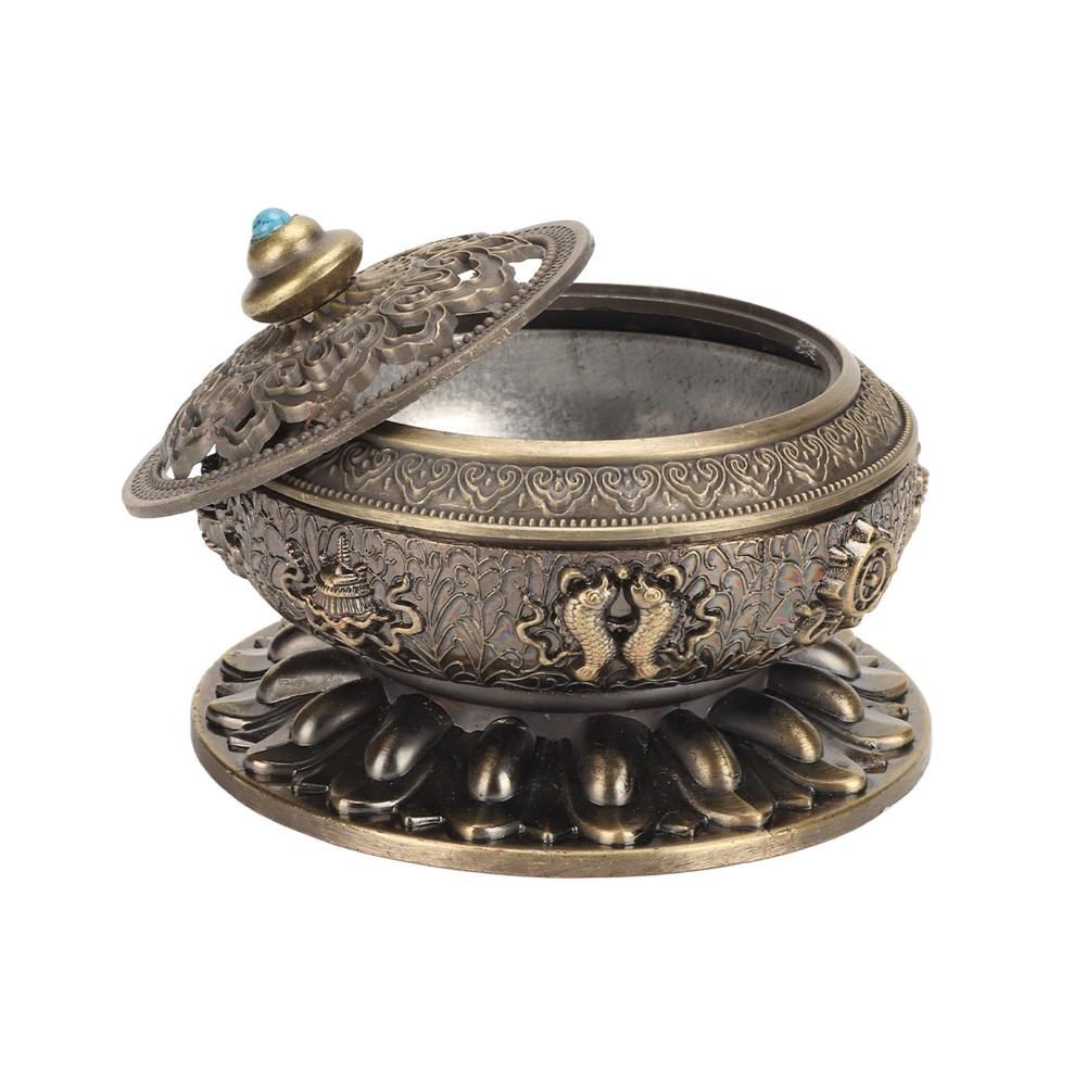 2pcs Zinc Alloy Incense Cone Holder Bronze Lotus Incense Bowl Metal Incense Burner For Tea Ceremony