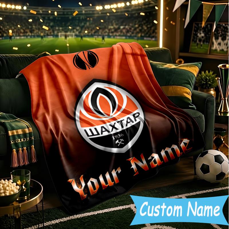 Custom Personalized Blanket Shakhtar Crest Soft Throw Blanket, Suitable for Family and Friends, Sofa Blanket,Home Decor Christmas gift