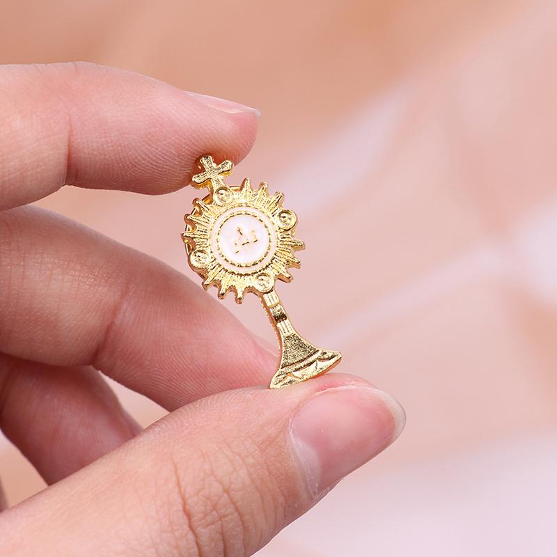 1Pc Catholic Christian Jerusalem Cross Brooch Badge Religious Jewelry Halo Gifts