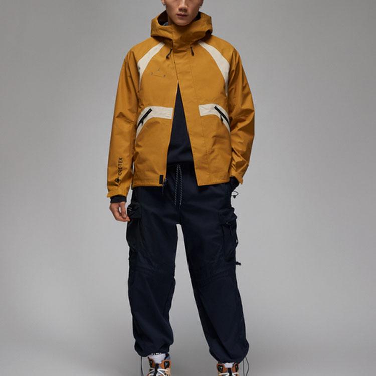 Jordan 23 Engineered Patchwork Letter Print Hooded Loose Jacket Men Outerwear Sauce-Yellow DQ8057-712