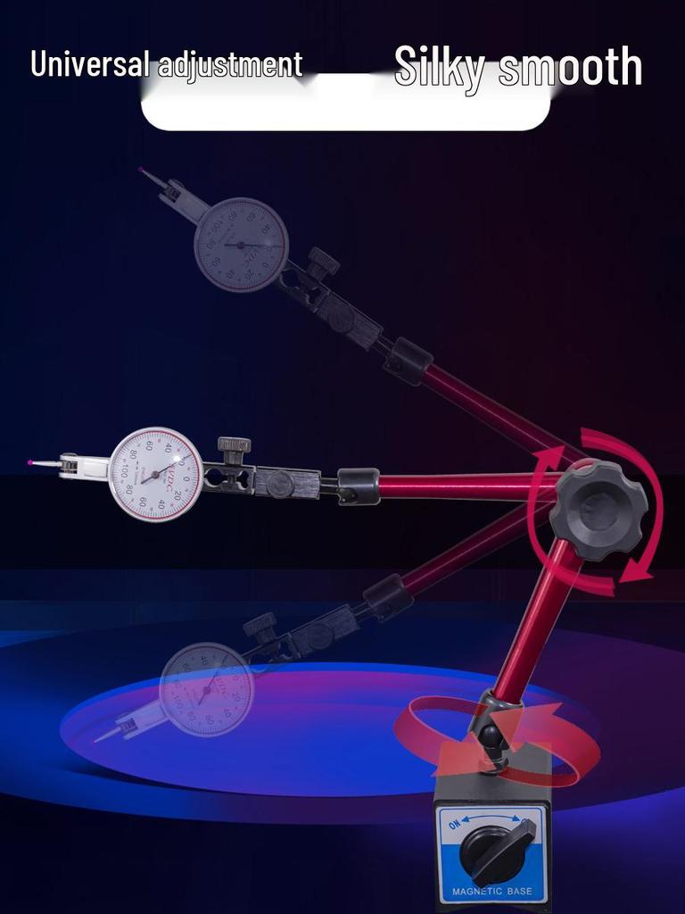 Hydraulic Magnetic Dial Indicator Stand with Extended Base for Mechanical and Lever Indicators