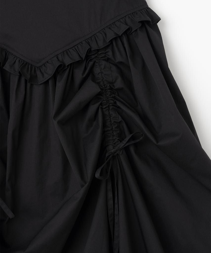 MILLO WOMEN Balloon Shirred Maxi Skirt [Black]