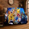 Retro Saint Seiya Anime Cartoon Flanelldecke Weiche Warme Überwurfdecke für Schlafzimmer Wohnzimmer Bett Reise Camping Picknick Geschenk