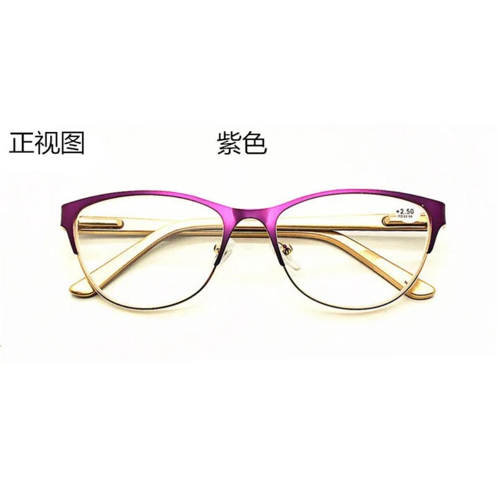 1.0 ~ 3.5 Metal Eyeglass Legs Presbyopia Glasses HD Fashion Cat Eye Reading Glasses Women's Decorative/eye Protection Glasses