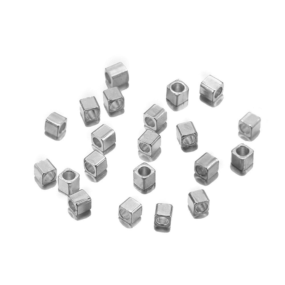 DIY High-Quality Copper Square Beads - Large Hole Cube Spacer Beads for Bracelets