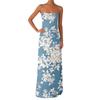 Women's Off-the-shoulder Sexy Silky Floral Print Long Dress Dress