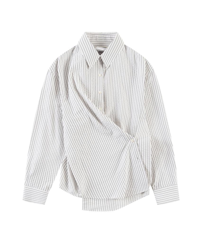 Siyajyu Sitp5256 Noble Unbalanced Wrap St Shirt_Ivory