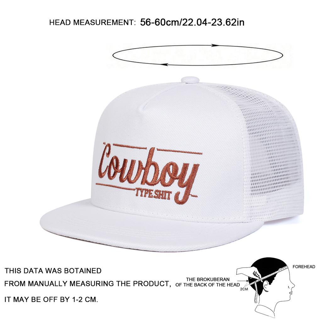 Unisex Cowboy Letter Embroidery Hip-Hop Net Hats Spring Summer Outdoor Adjustable Casual Baseball Caps Sunscreen Hat Sports Cap