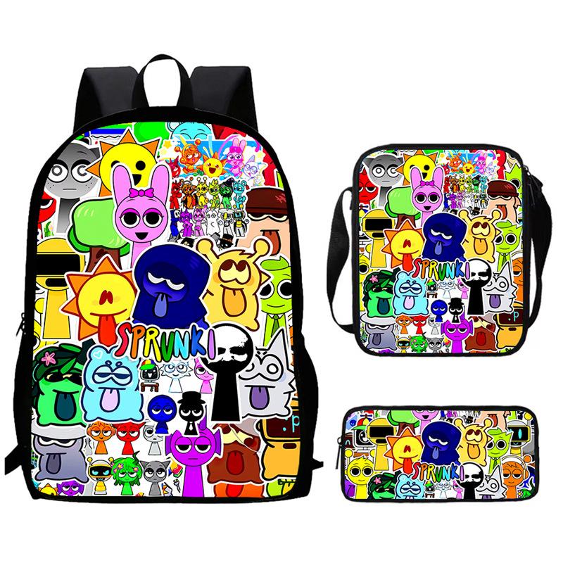 Sprunki Rhythm Box, Game Anime Backpack, Student Schoolbag, Computer Bag