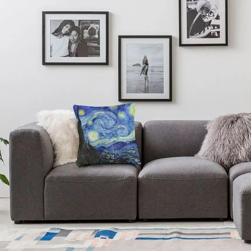 Van Gogh Starry Night Sofa Cushion Cover Polyester Art Painting Pillowcase Home Decor Pillowcase Vincent