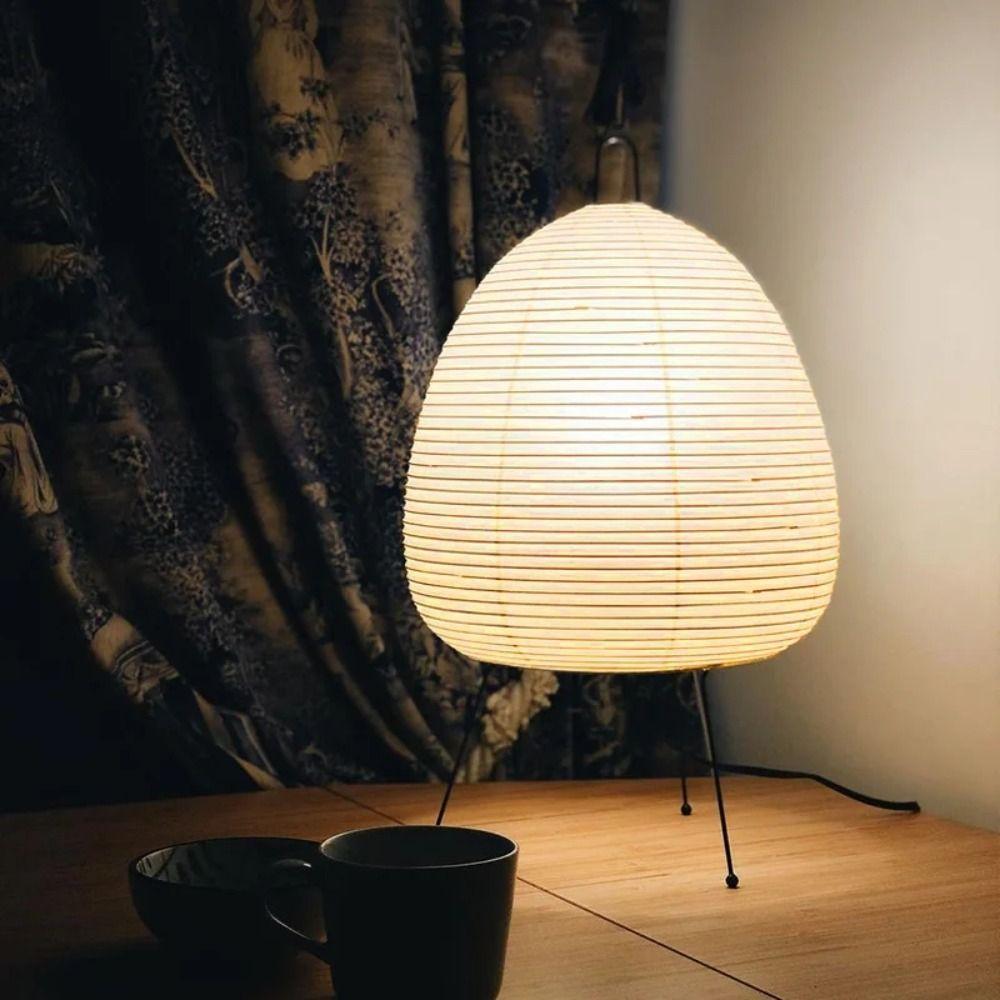 Modern Rice Paper Lantern Tricolor Dimming Night Light Tripod Floor Lamp  Hotel Homestay