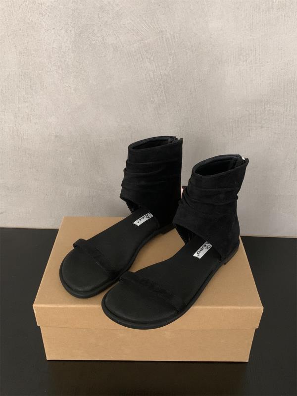 Fashion Low Shoes Woman 2025 Shallow Slipper Hoof Heels Rubber PU Fabric Slides Shallow Shoes Woman 2025 Low Slipper PU Slides Hoof Heel