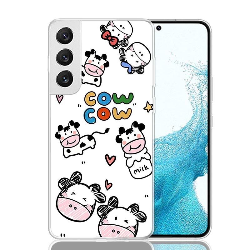 Dairy Cattle Cow Speckle Cute Phone Case For Samsung Galaxy S25 S24 S23 S22 S21 FE S20 Ultra S10 Plus Art Customized Coque Capa