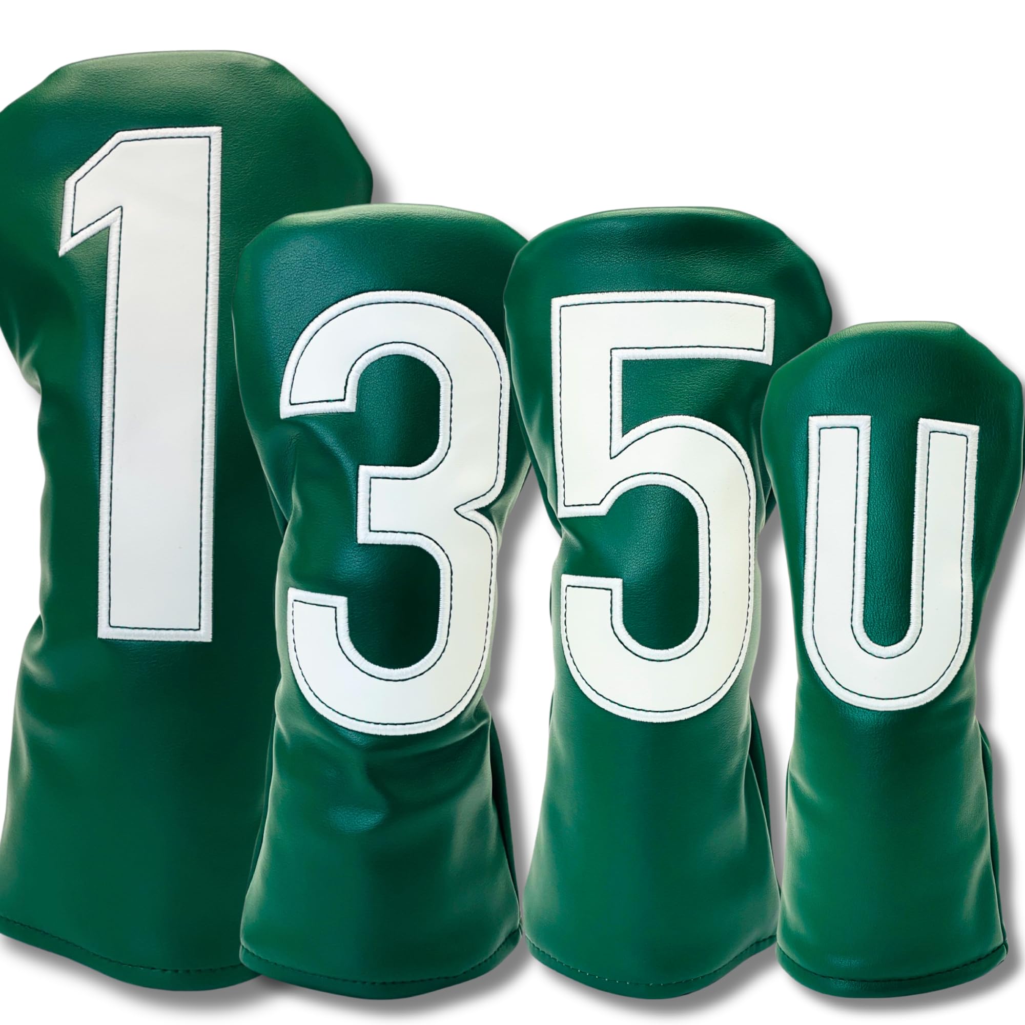 

Stylish and Cool Golf Headcover with Big Numbers, Prevents Club Mistakes, Waterproof, Premium PU Material, Effectively Protects Head (Green, 5W)