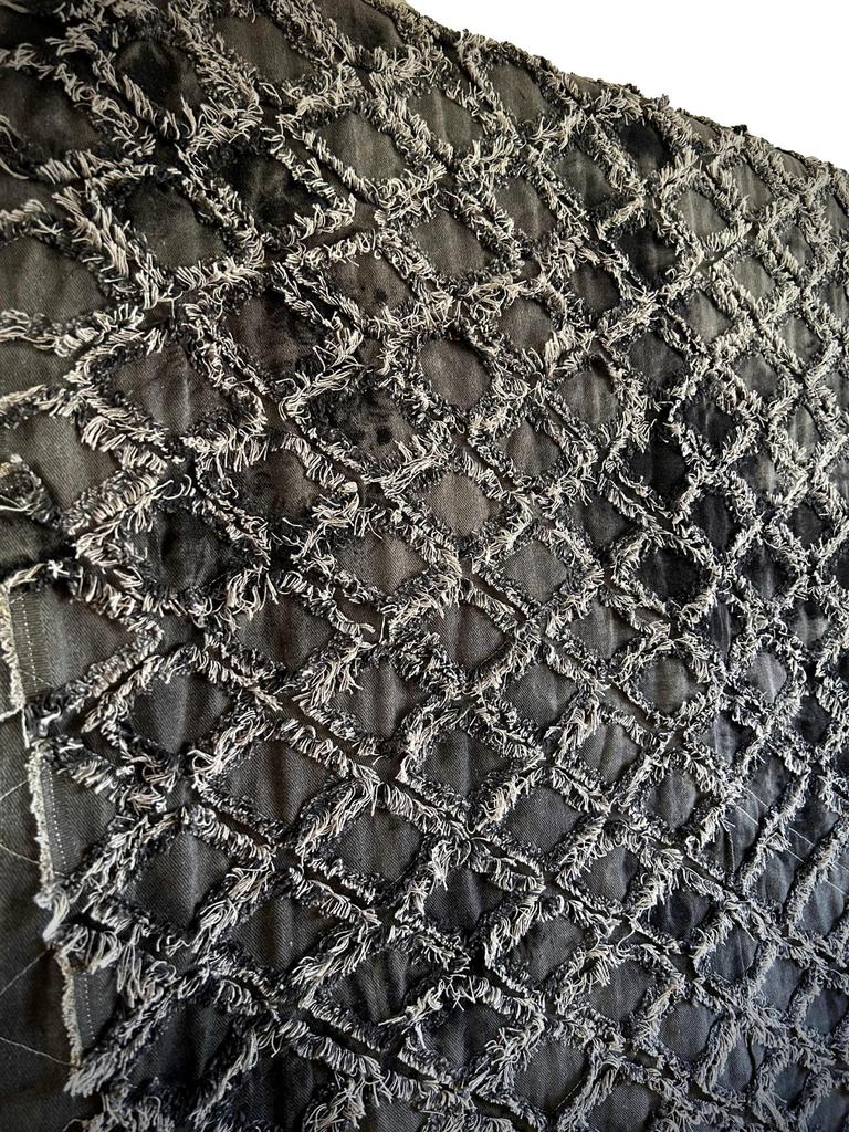 Fringe Diamond Denim Handmade Denim Thin Cotton Denim Fabric Scraps Fabric, Remnants, Fabric, (Smoky, 1m)