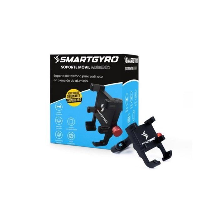 Soporte de teléfono aluminio CNC para patinete eléctrico ancho ajustable 6 garras 3.5-7 pulgadas
