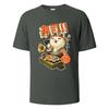 Sushi Cat Print T Shirts 100% Cotton Summer Tees For Men Women Oversize Casual Tops T Shirts