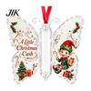 Transparenter Acryl-Weihnachtsanhänger Geldhalter-Schmuckstück, Bargeld-Hänge-Dekoration mit Vintage-Feiertags-Überraschung Schmetterlingsdruck, Partyzubehör