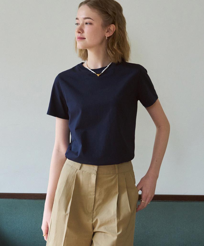 Deuloupisumeon Supima Silket Crew Neck Short Sleeve T-Shirt [Brown]