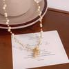 French Gold Diamond Pearl Necklace - Elegant Niche Design, High-End and Versatile Clavicle Chain