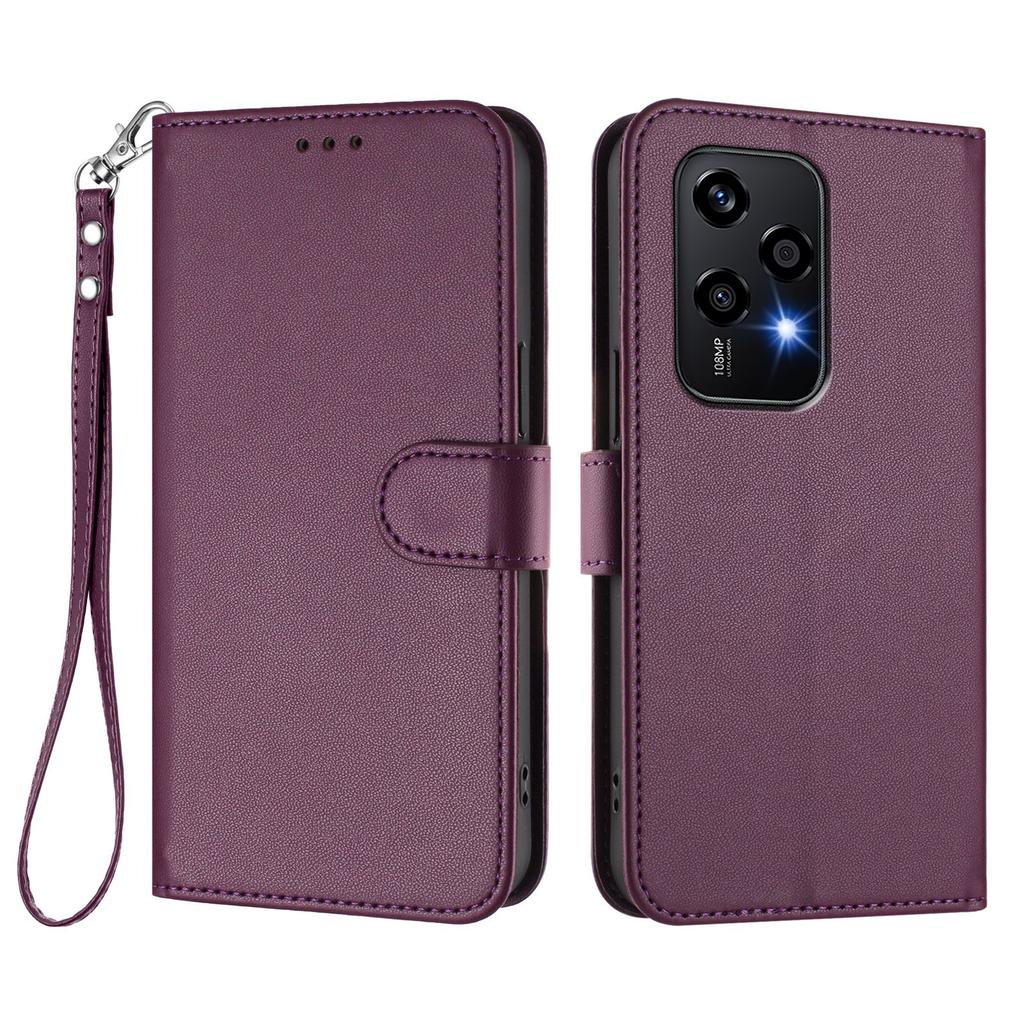 For Honor 200 Lite Leather Case Wallet Stand Phone Cover with Wrist Strap