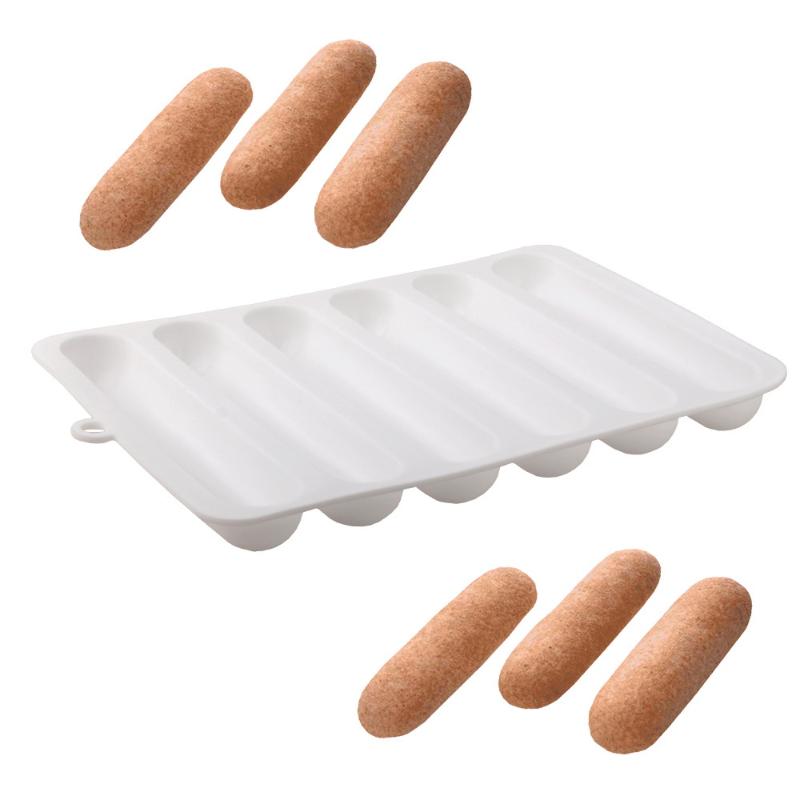 New Chocolate Eclair Dessert Bakeware Long Strip Puffs Baking Mold Finger Shaped Puff Pastry Mold Kitchen Silicone Mold