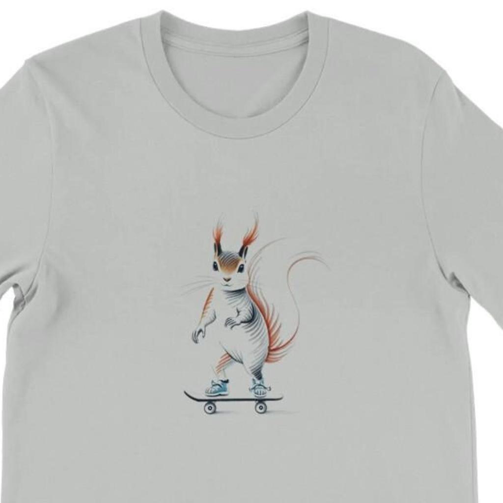 Eislaufendes Eichhörnchen Shirt, Unisex, Tierliebhaber Shirt, Lustiges Tier T-Shirt, Geschenke für Ihn, Geschenke für Sie